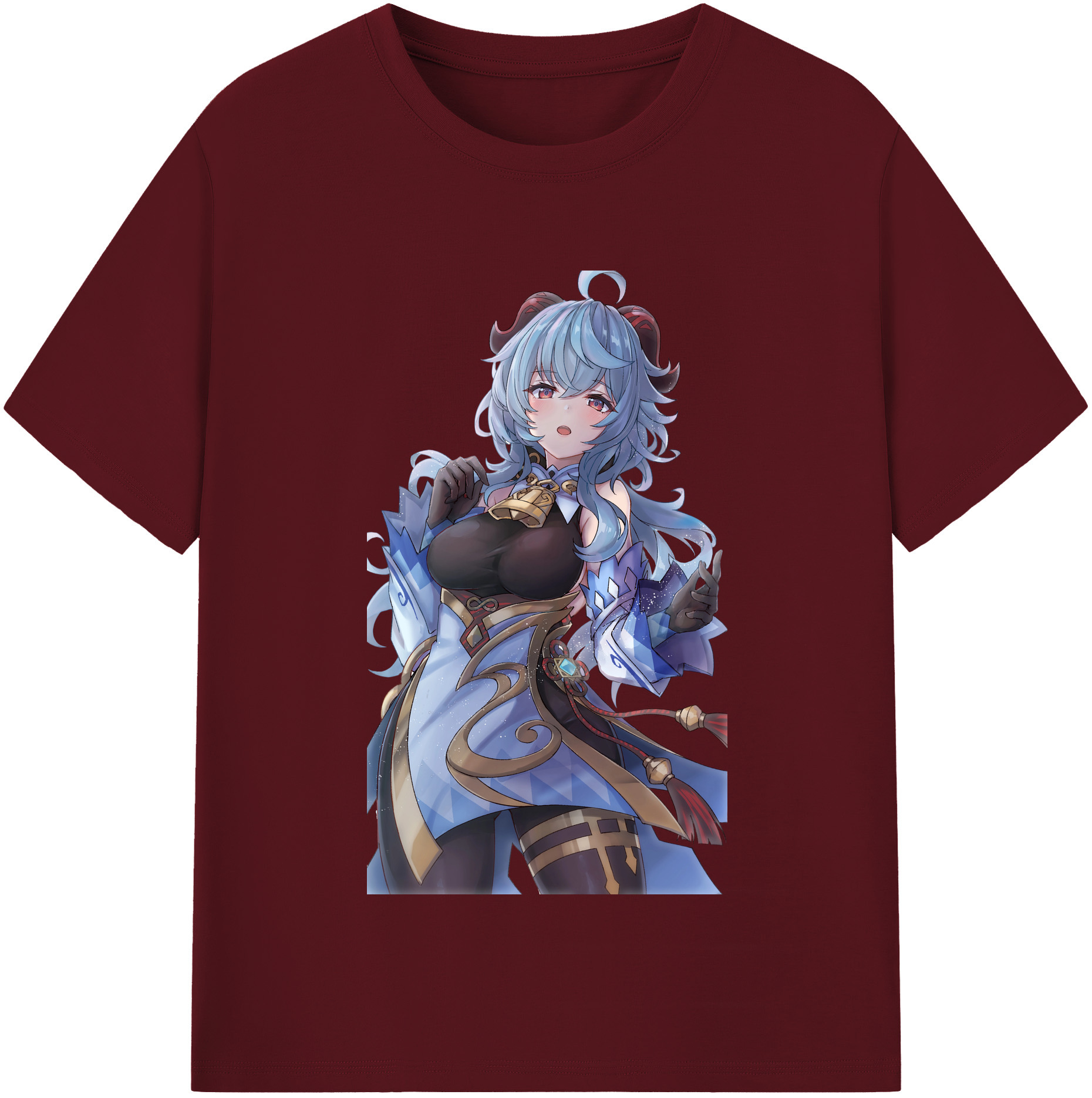 げんし神 甘雨 かんう genshin Ganyu 綿100％半袖Tシャツ（フロントプリント）